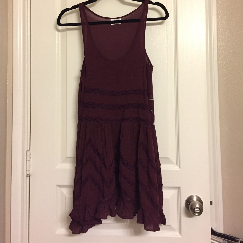 Free people voile and lace trapeze slip dress
